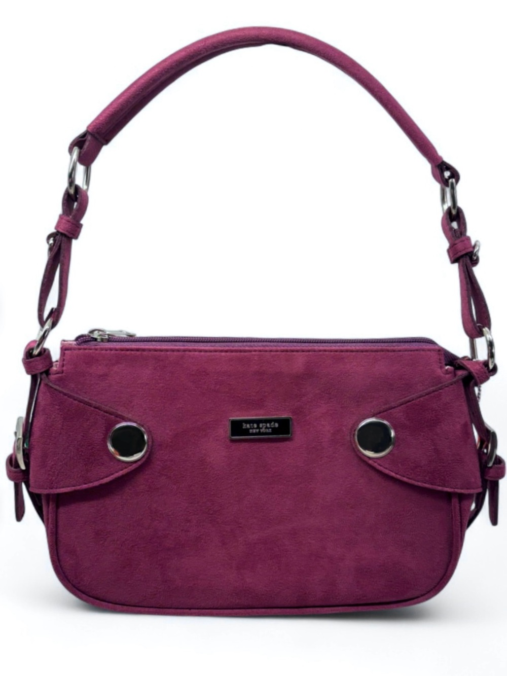 Unbranded Y2K Burgundy Faux Suede Shoulder Bag